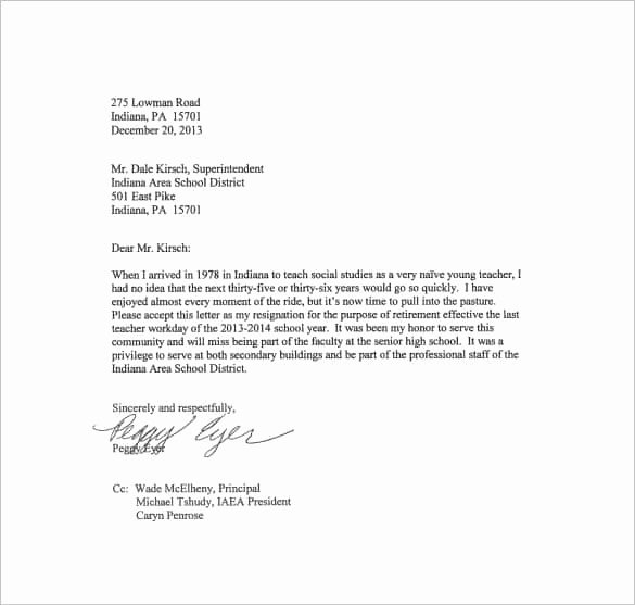 Resignation Letter Sample Free Elegant 39 Simple Resignation Letter Templates Pdf Doc
