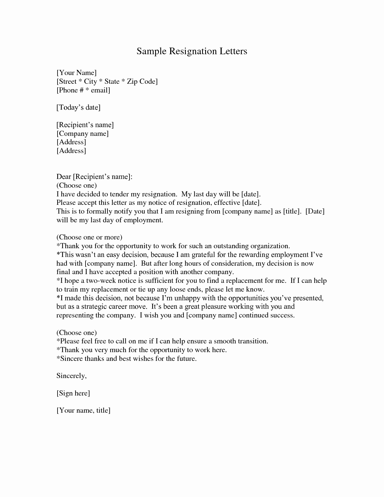 Resignation Letter Sample Free Inspirational Resignation Letter Sample Doc Resume and Letter