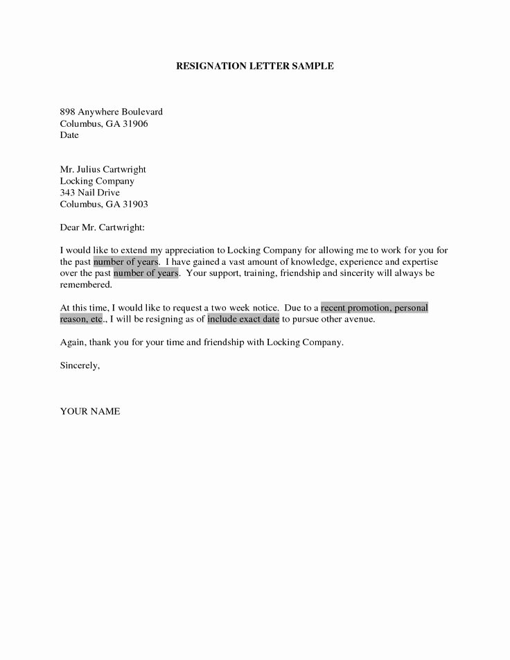 Resignation Letter Sample Luxury Writing A Resignation Letter Due to Personal Reasons