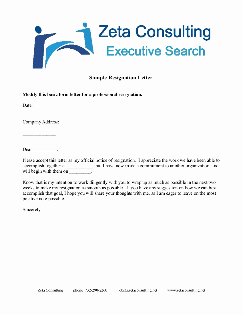 Resignation Letter Sample Template Awesome 7 Short Resignation Letter Examples In Pdf