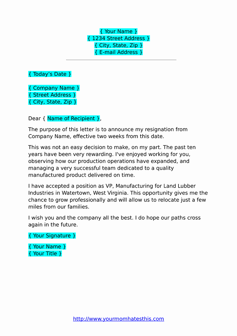 Resignation Letter Sample Template Inspirational Resignation Letters Download Pdf Doc format