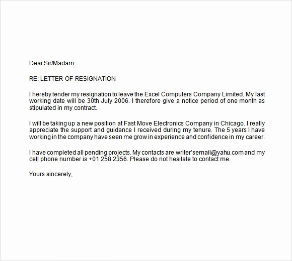 Resignation Letter Short Notice Unique Free 7 2 Weeks Notice Samples In Word