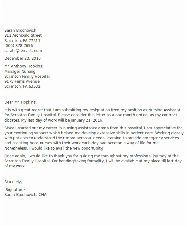 Resignation Letters for Nurses Fresh 14 Nurse Resignation Letter Templates Word Pdf
