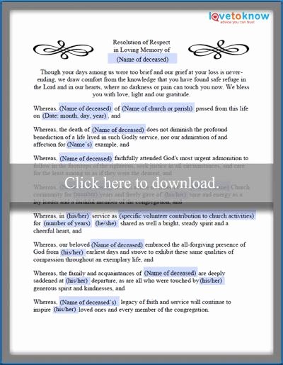 Resolutions for Funerals Examples Lovely Examples Of Funeral Resolutions