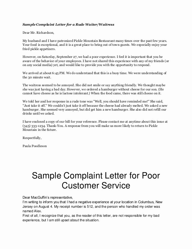Responding to A Complaint Letter Awesome Plaint Letters