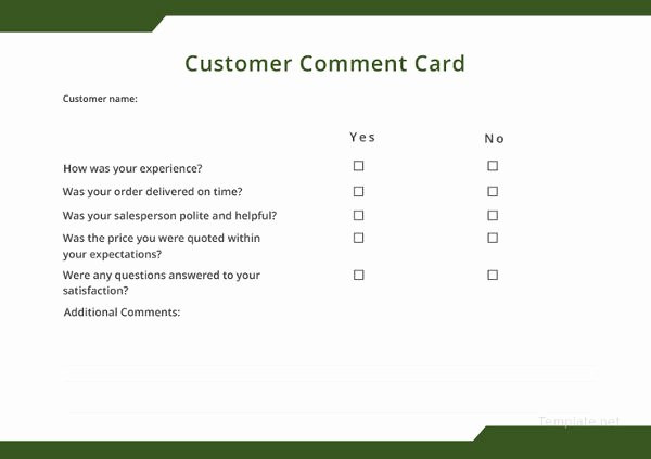 Restaurant Comment Card Example New How to Make A Restaurant Ment Card 5 Templates