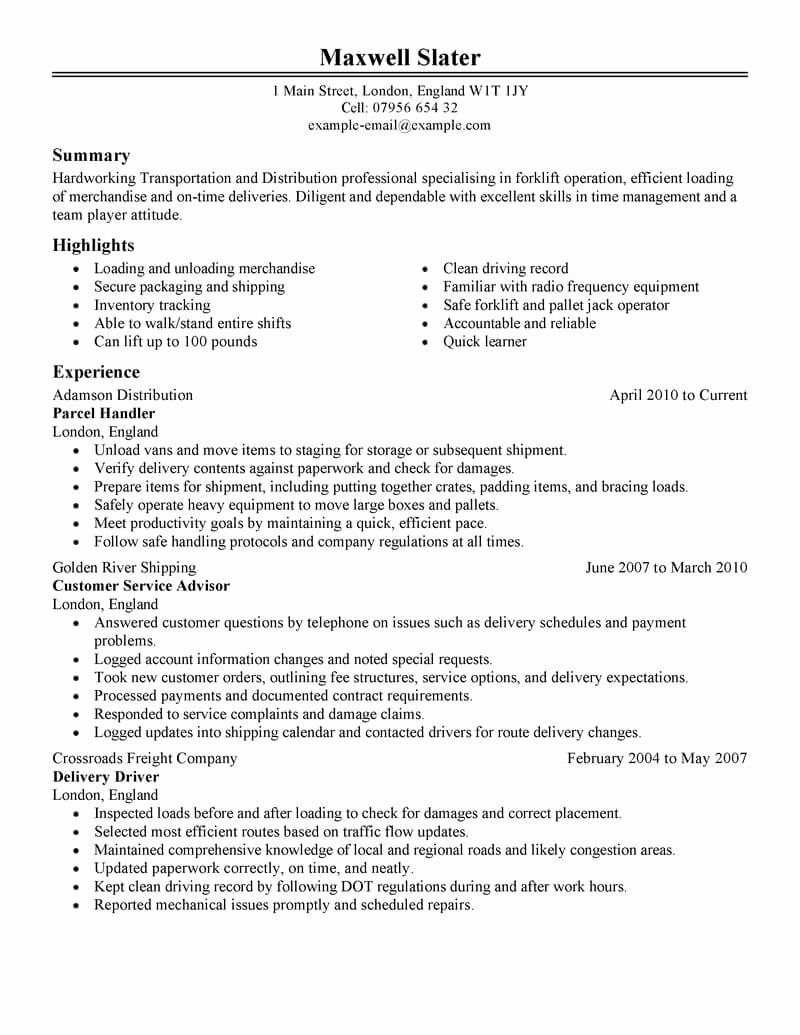 Resume for A Warehouse Job Elegant Warehouse Supervisor Resume Template for Microsoft Word