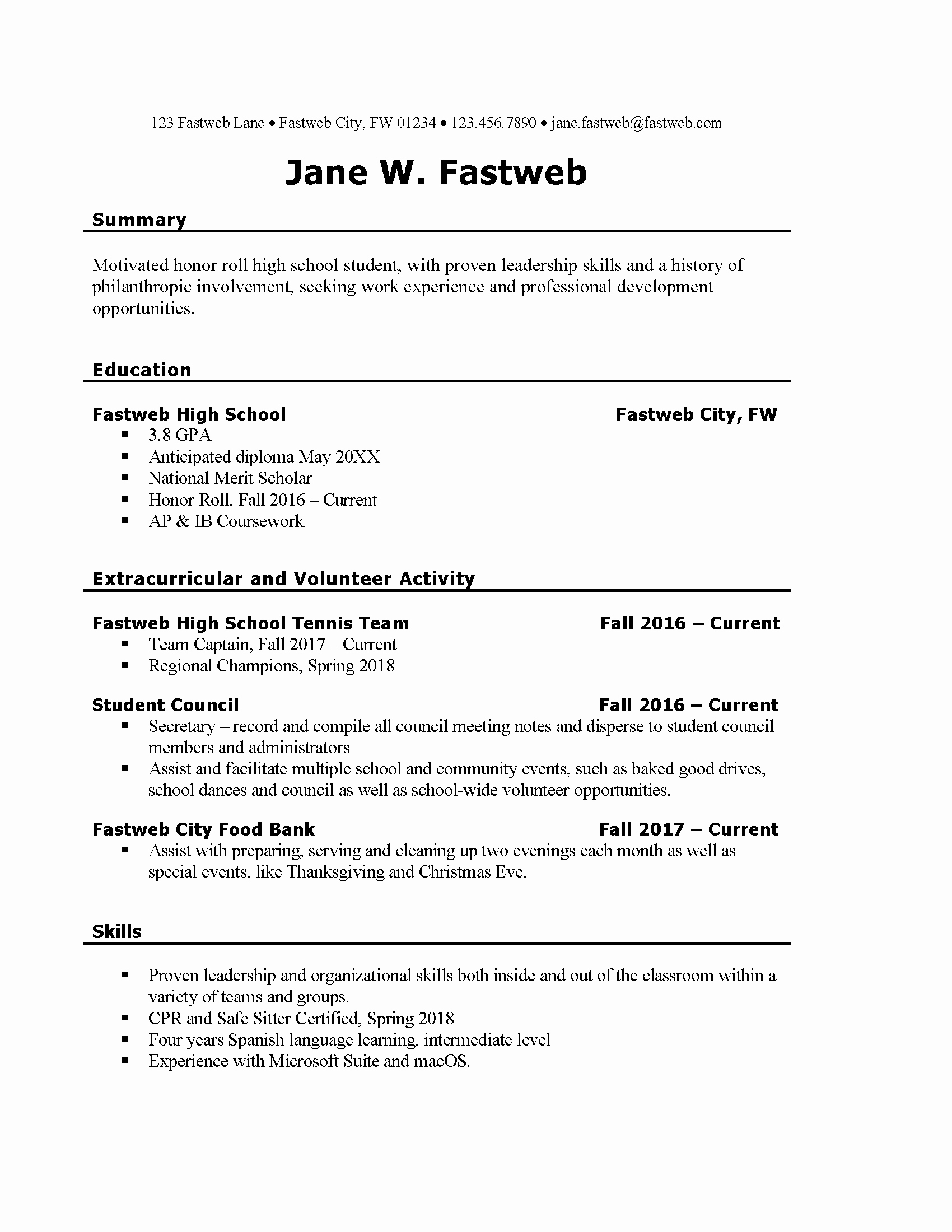 Resume for First Job Examples Beautiful First Part Time Job Resume Sample
