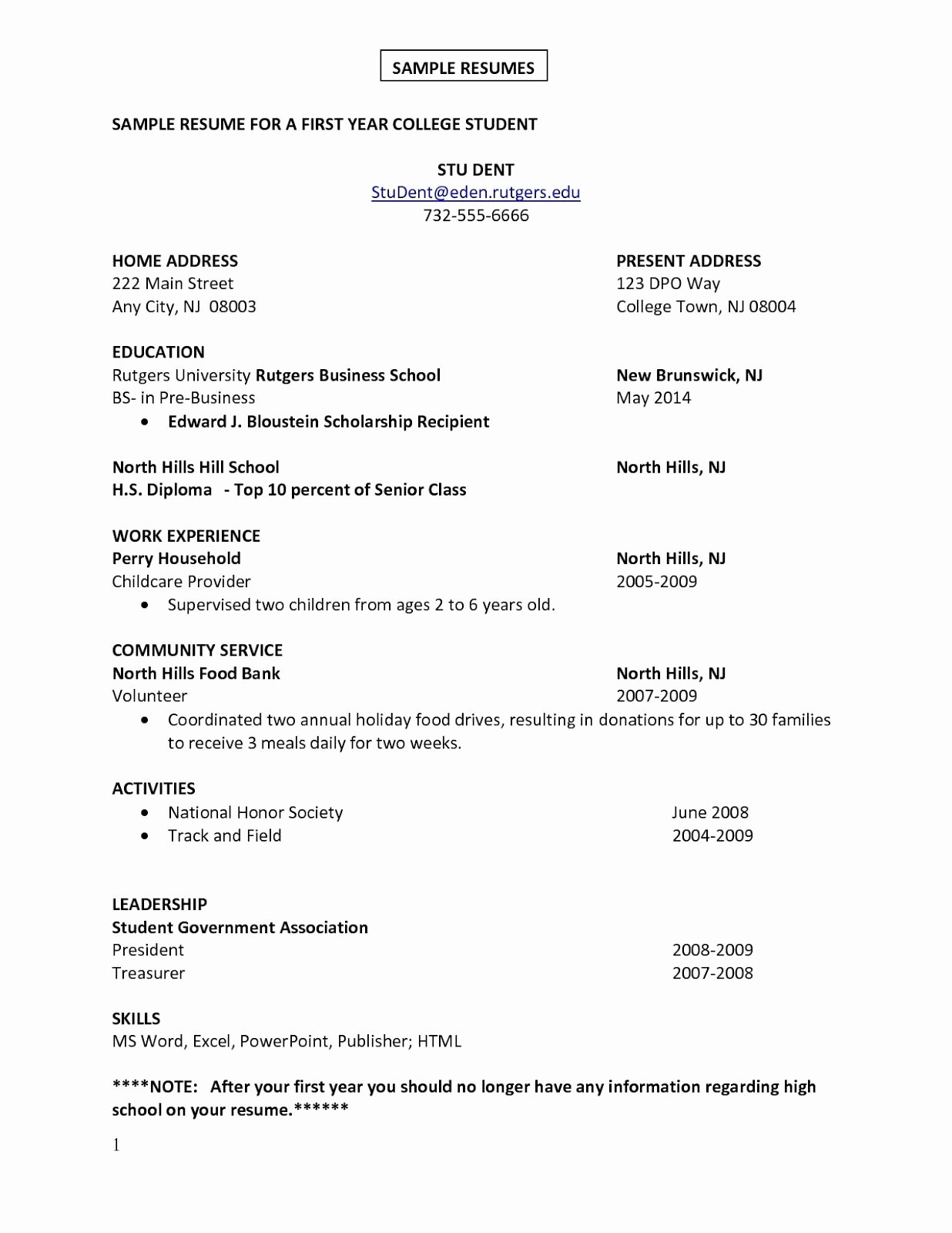 Resume for First Job Examples Inspirational First Job Sample Resume Sample Resumes