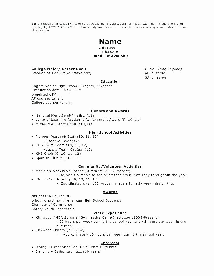 Resume for First Job Examples Lovely Work Resume for High School Student – Wikirian
