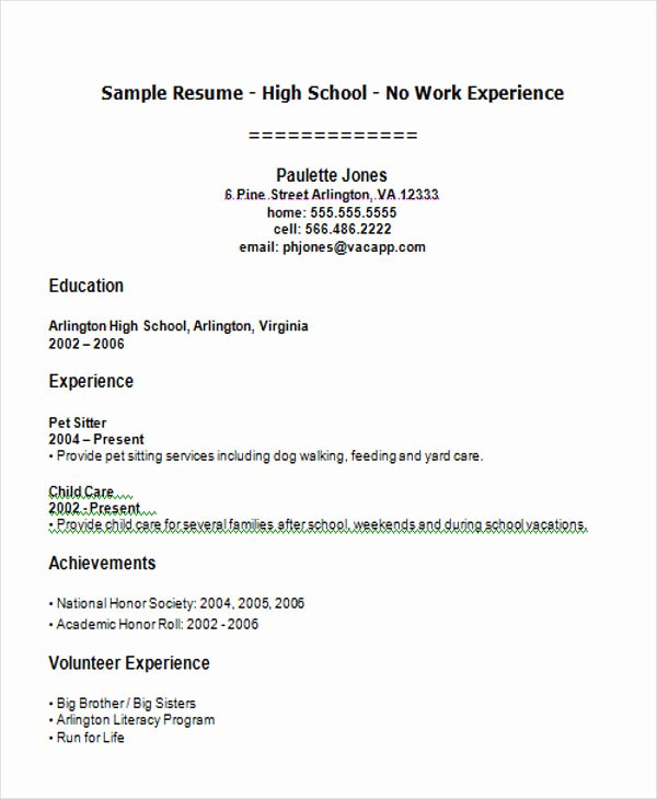 Resume for First Job Examples Luxury 14 First Resume Templates Pdf Doc