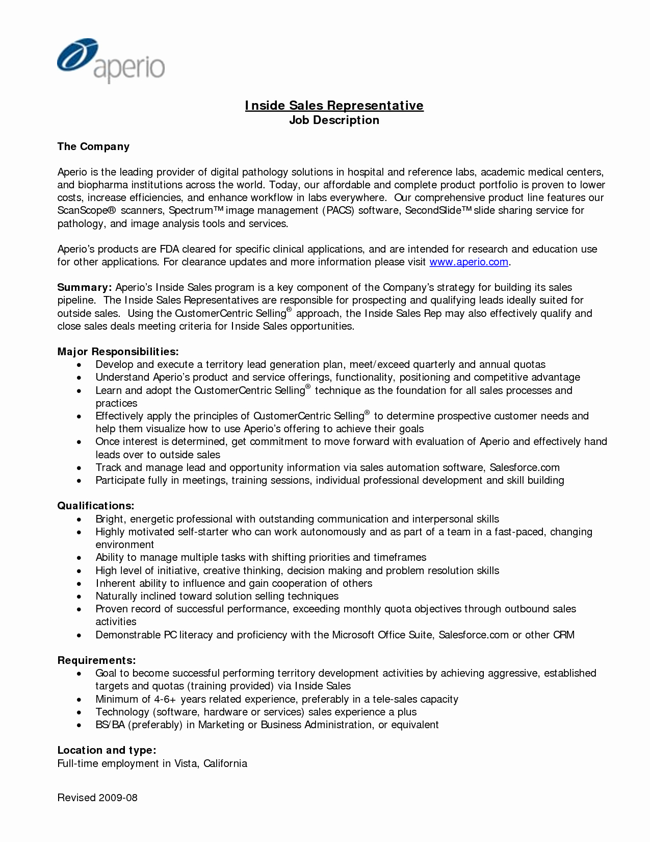 Resume for Sales Representative Position Fresh Resume Sales Representative Job Description Sample