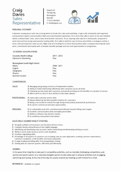 Resume for Sales Representative Position Inspirational Student Entry Level Sales Representative Resume Template