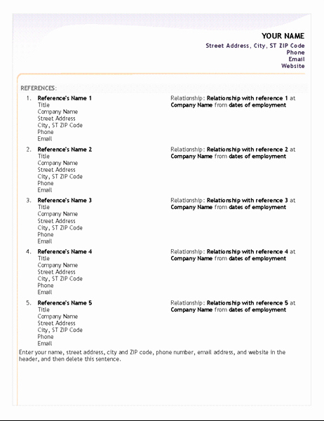 Resume Reference Sheet Example Luxury Entry Level Resume Reference Sheet