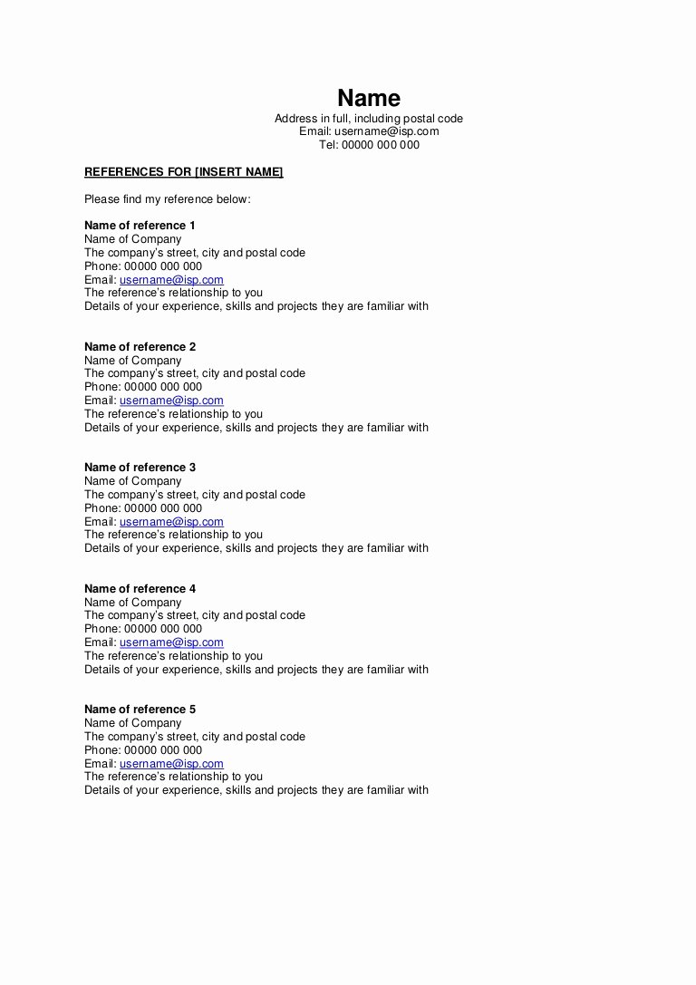 Resume Reference Sheet Example New Reference Sheet Template Free