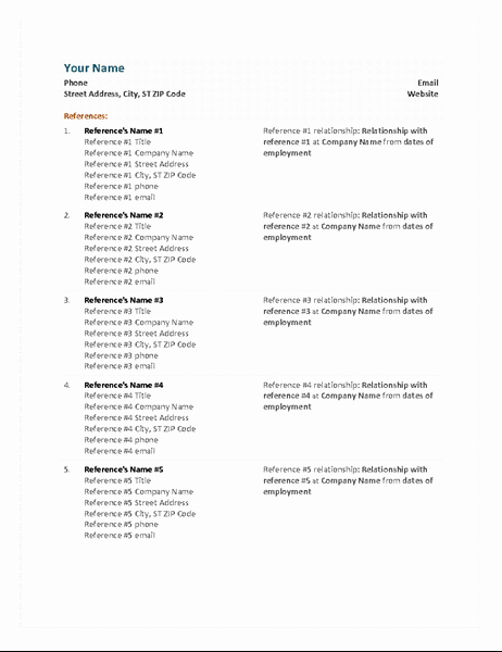 Resume Reference Sheet Example Unique Functional Resume Reference Sheet