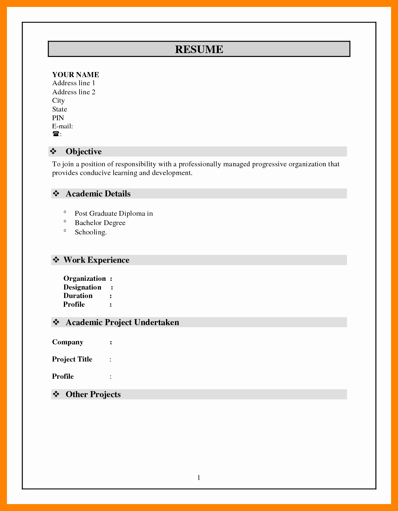Resume Template Microsoft Word 2003 Best Of 5 Cv format Word File