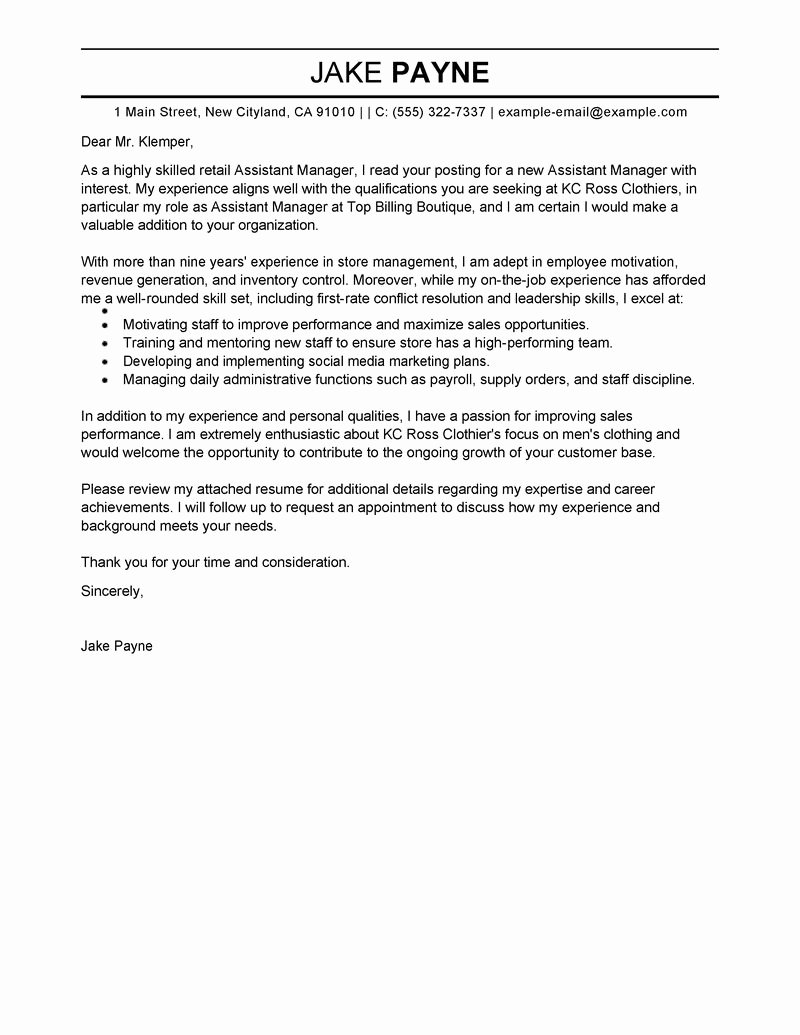 Retail Covering Letter Sample Unique Leading Retail Cover Letter Examples &amp; Resources