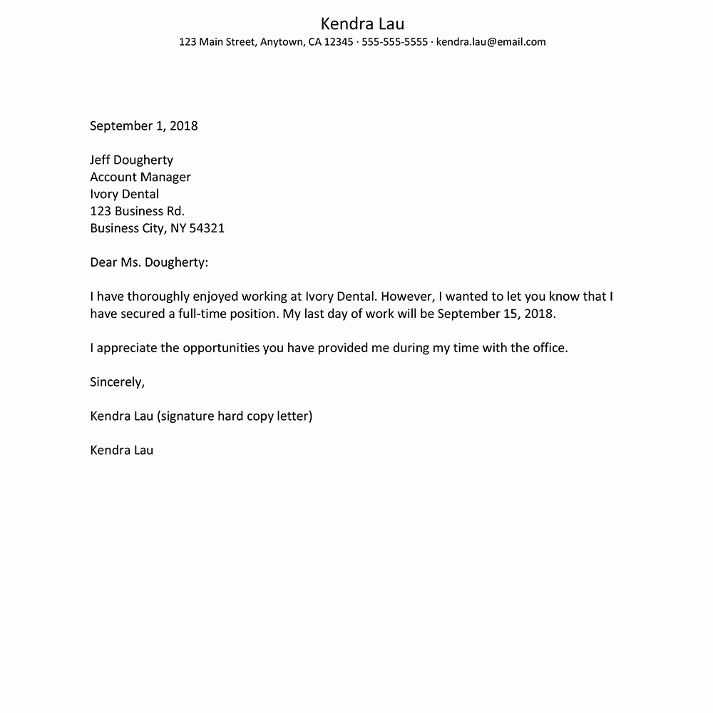 Retail Letter Of Resignation Best Of Part Time Job Resignation Letter Samples and Tips