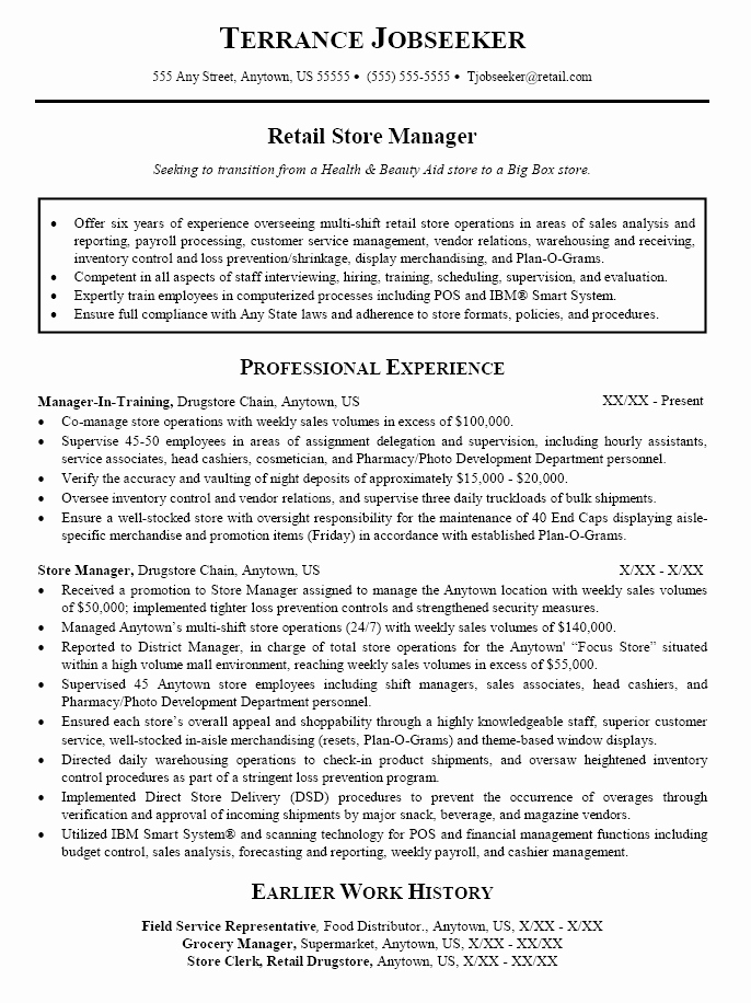 Retail Store Manager Resume Samples Lovely Templates for Sales Manager Resumes