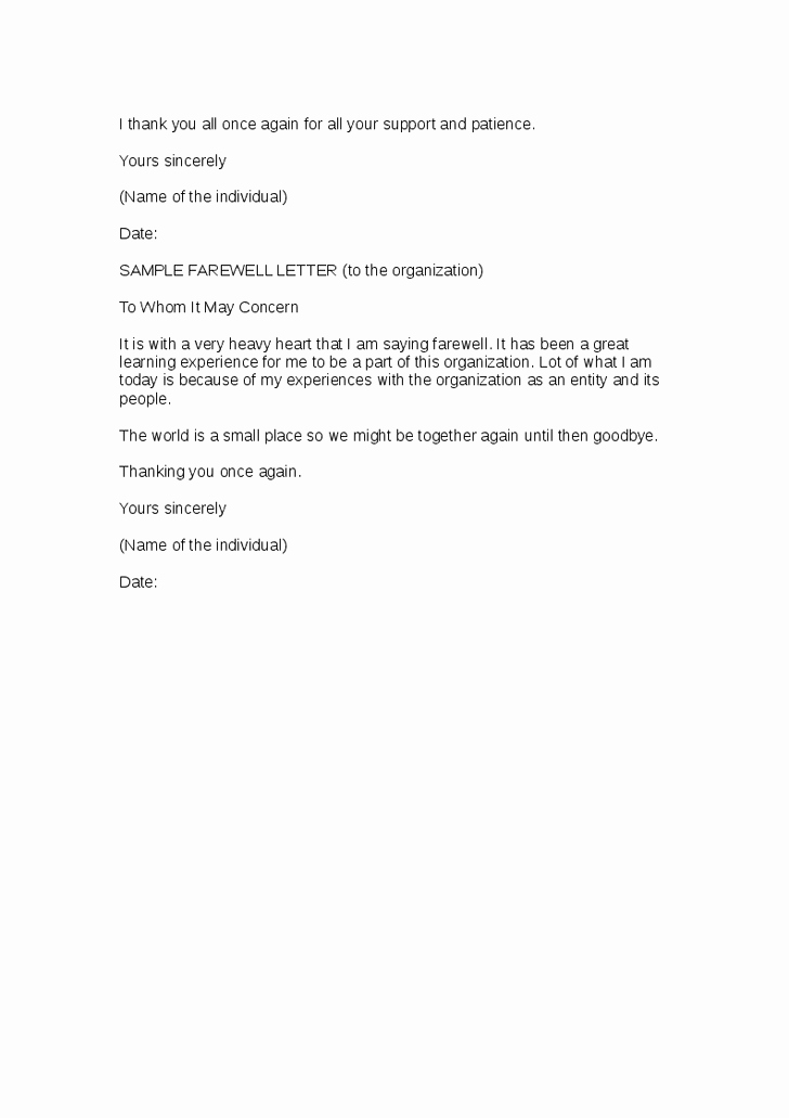 Sample Retirement Letter To Coworkers
