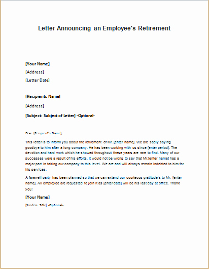 Retirement Letter From Employee Inspirational Congratulation Letter to An Employee On His Job