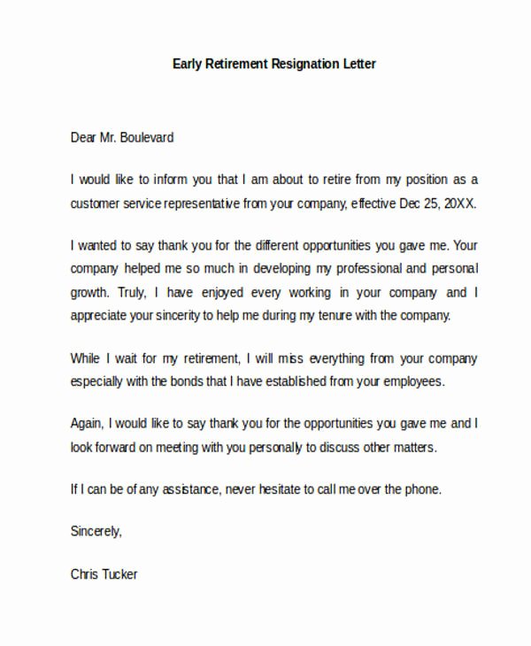 Retirement Letter From Employee Lovely 12 Retirement Resignation Letter Template Free Word