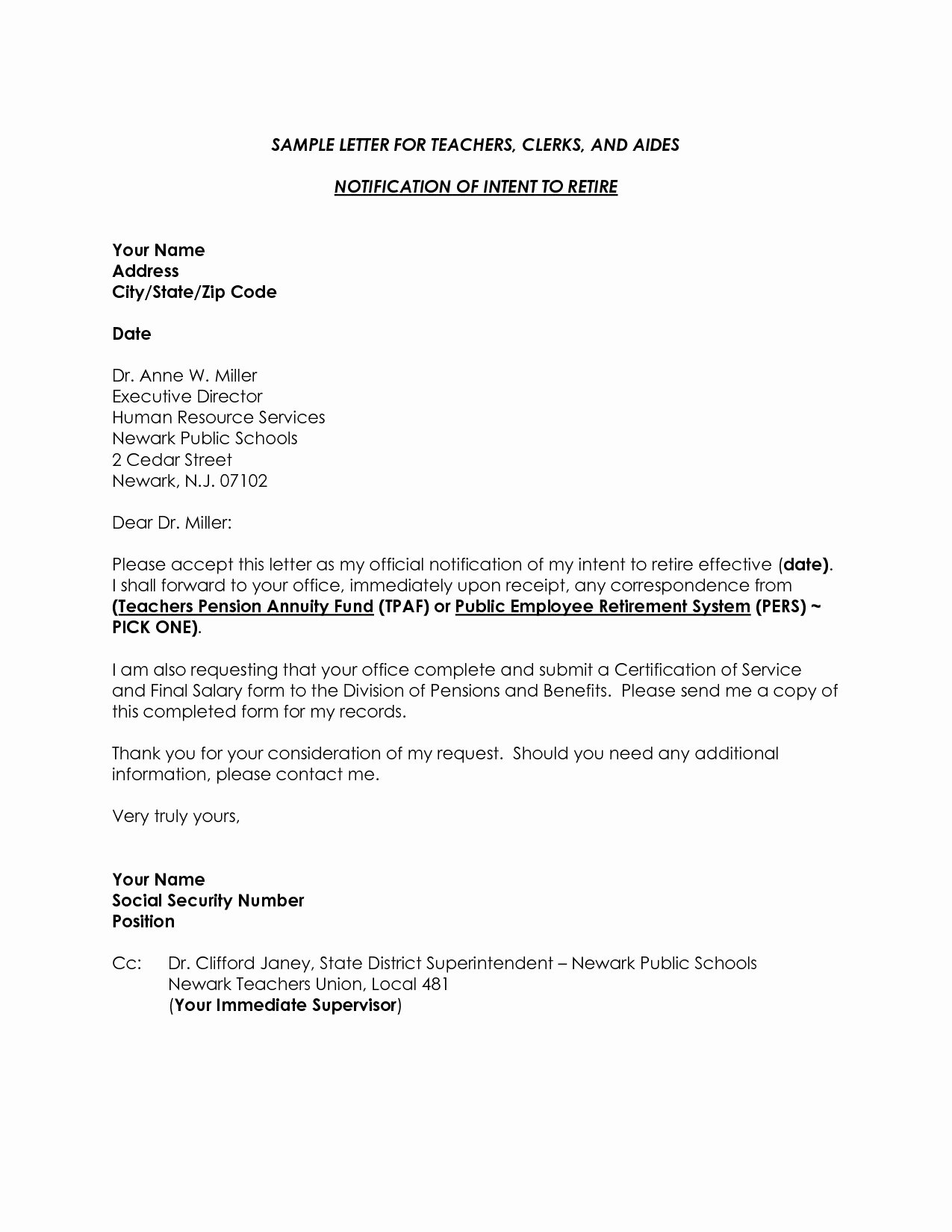 30 Retirement Letters To Employers Example Document Template