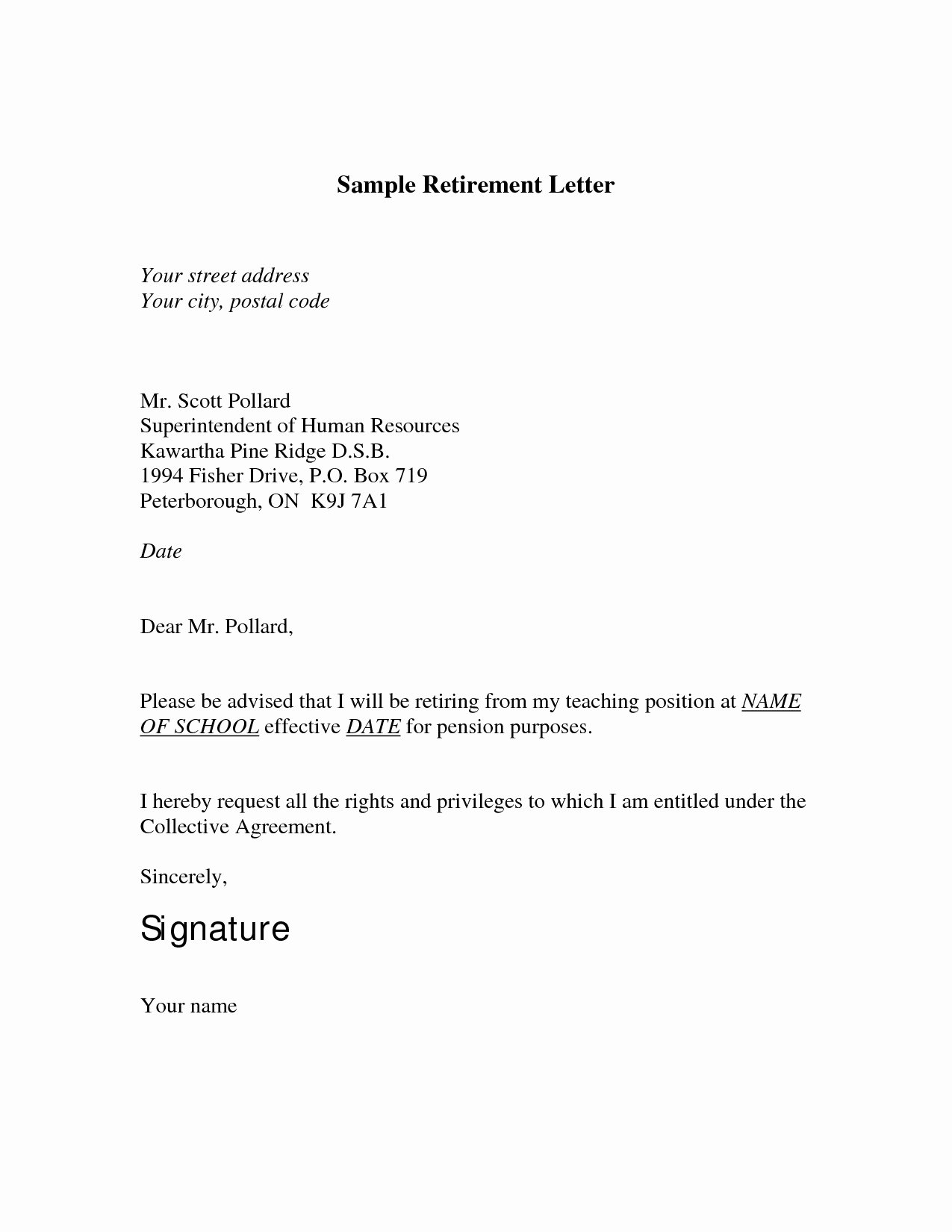 Retirement Resignation Letter Template Elegant Retirement Letter to Employer Template Samples