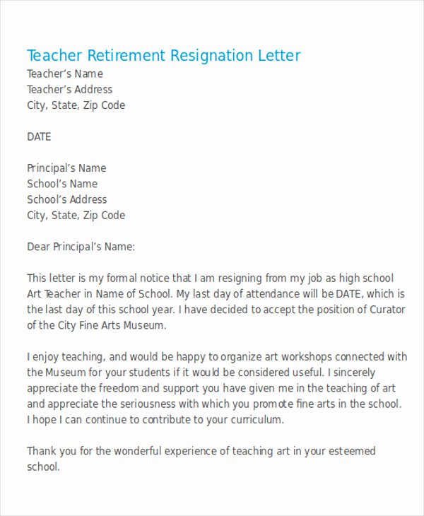 Retirement Resignation Letters Samples New 30 Resignation Letter Examples