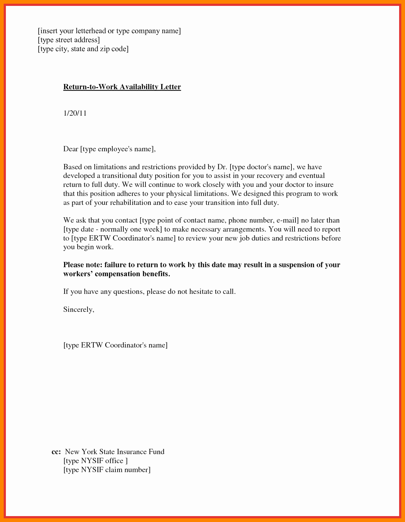 Return to Work Doctor Note Fresh 6 Sample Doctor Note to Return to Work