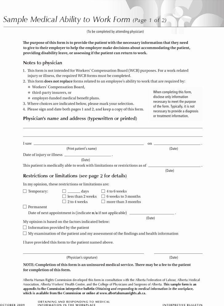 Return to Work Doctor Note New 25 Doctors Note Templates Free Download