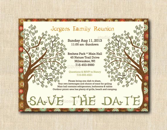 Reunion Invitation Templates Free Beautiful Items Similar to Family Reunion Save the Date Cards with