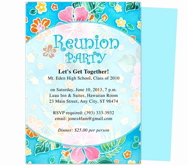 Reunion Invitation Templates Free Elegant Festive Reunion Party Invitation Template Edits with Word