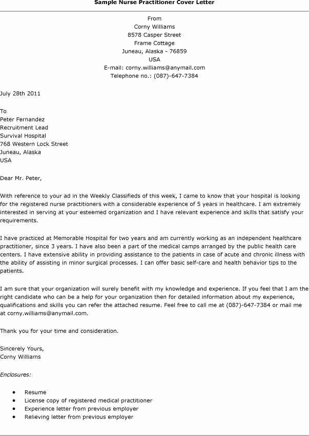Rn Cover Letters Examples Beautiful Cover Letter Template Nurse Practitioner