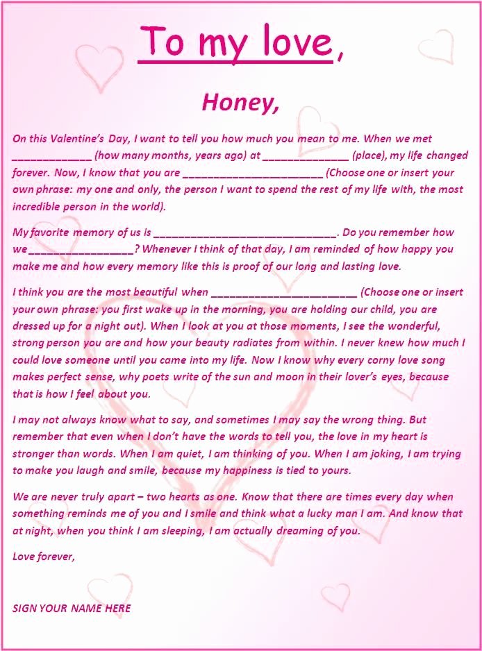Romantic Letters for Him Fresh Romantic and Love Letters Free Word Templates