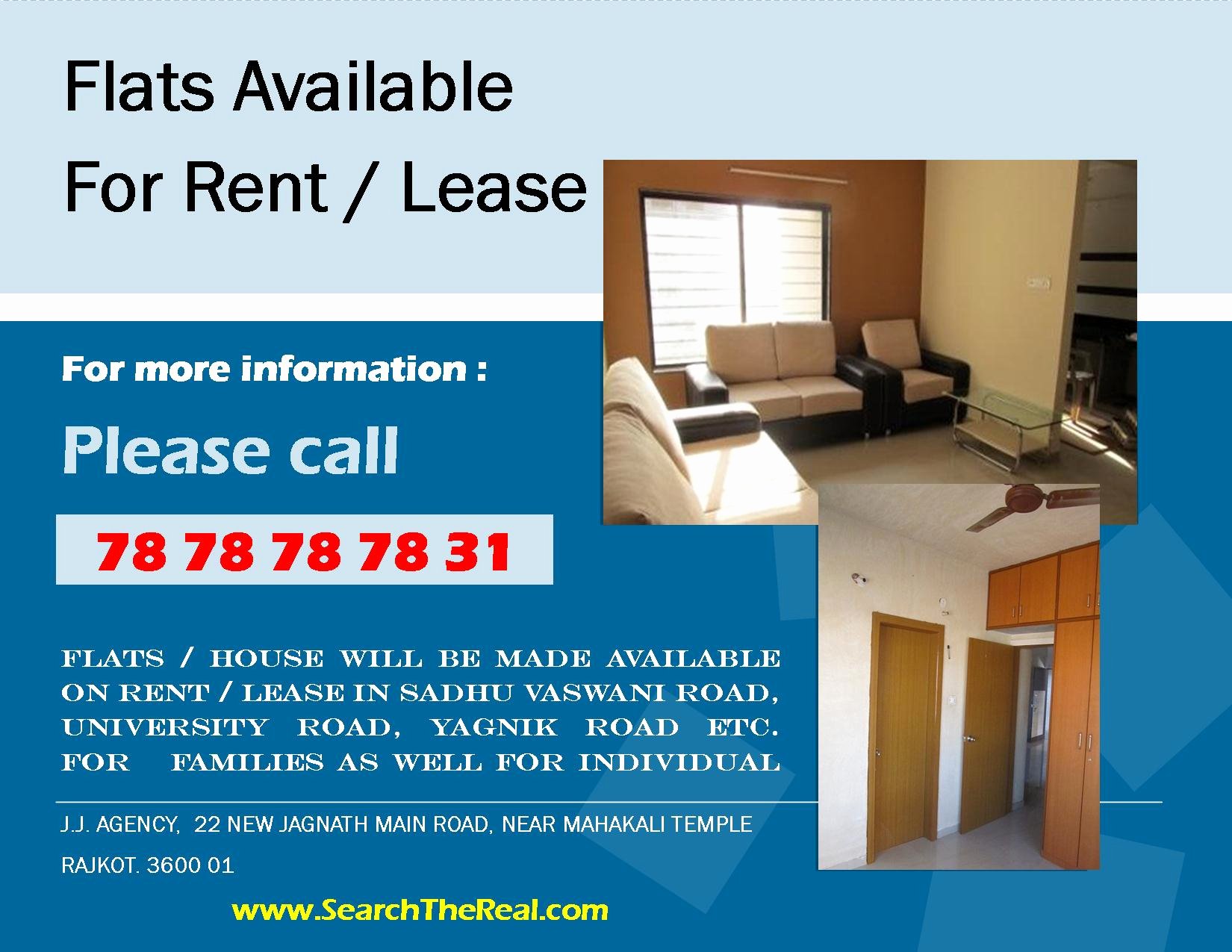 Room for Rent Flyers Beautiful Flat for Rent In Rajkot