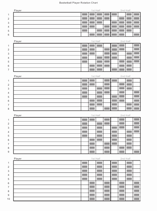 Rotating Chore Chart Template Elegant Basketball Player Rotation Chart Template Download