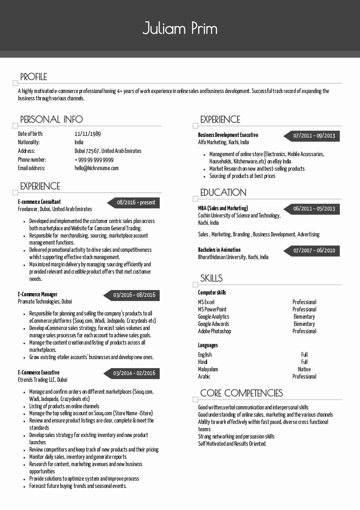 Sales and Marketing Resume Samples New Resume Examples by Real People Yamaha E Merce