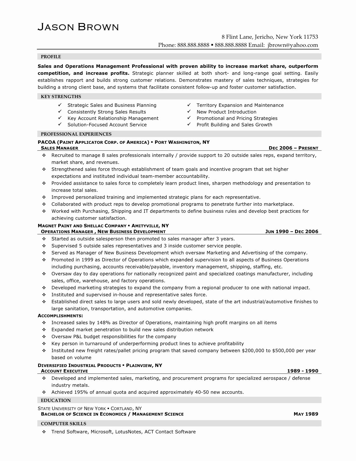 Sales and Marketing Resume Samples New Sales and Marketing Manager Resume Vadditional Information
