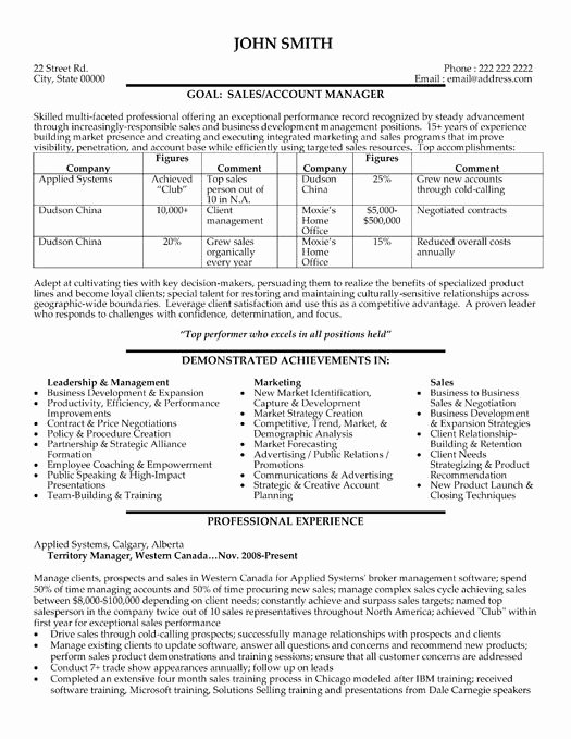 Sales and Marketing Resumes Samples New A Resume Template for A Sales and Marketing Manager You