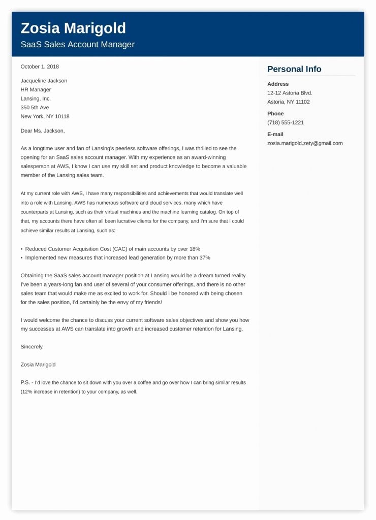 Sales Cover Letter Examples Luxury New 20 Cover Letter for Retail Sales Job