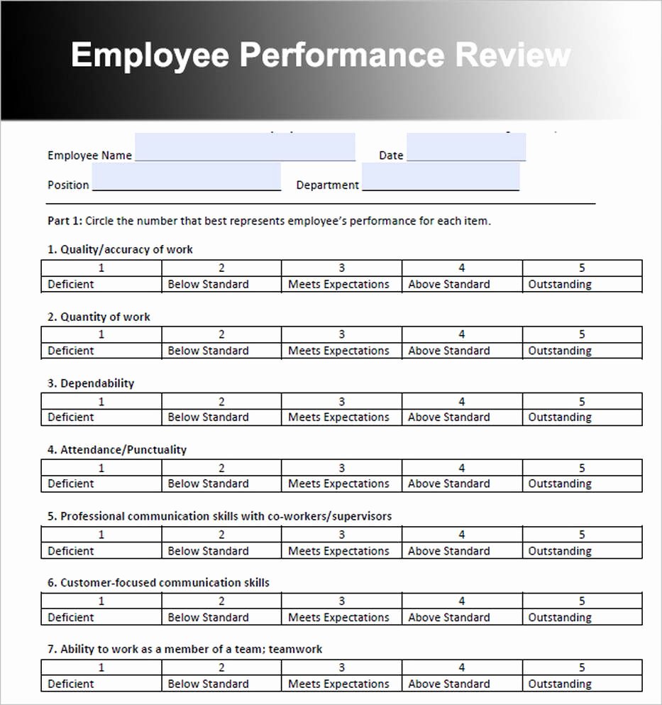 Sample Annual Performance Review Beautiful Employee Review Template