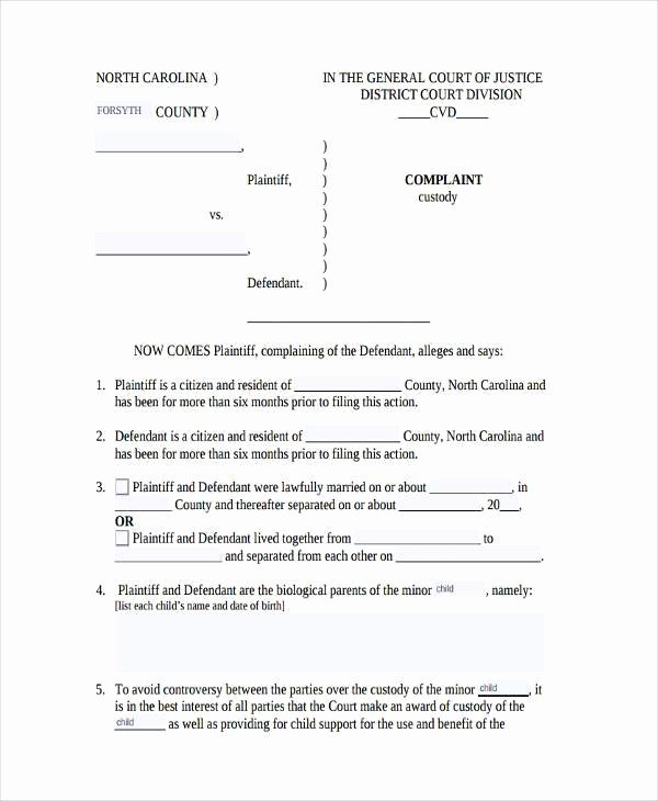 Sample Child Visitation Agreement Unique Free 8 Sample Custody Agreement forms In Pdf