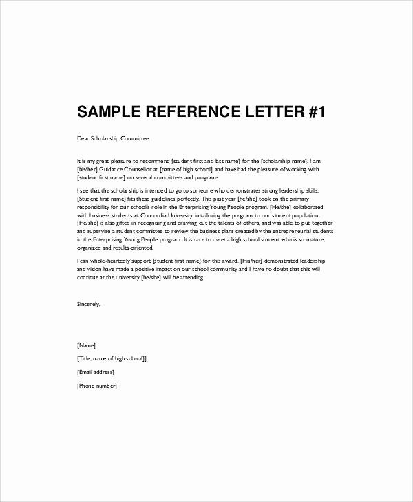 Sample College Recommendation Letter Beautiful Sample Re Mendation Letter for High School Student 9