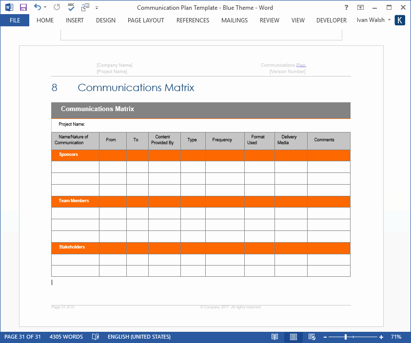 Sample Communications Plan Template Beautiful Munication Plan Templates – Download Ms Word and Excel