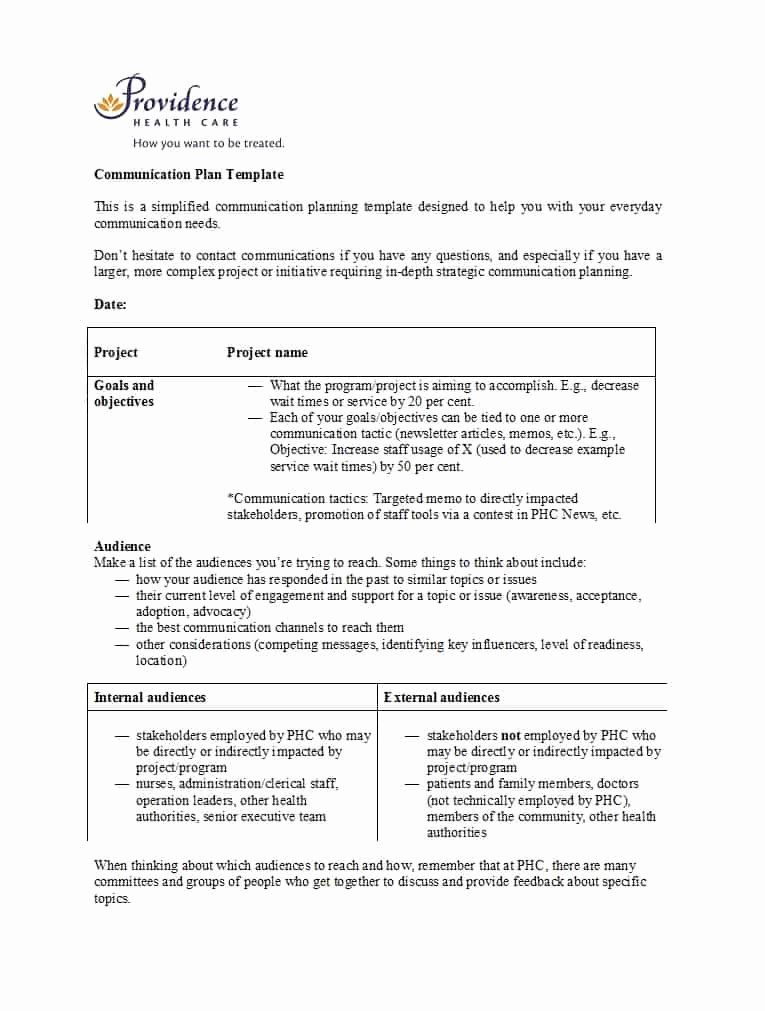 Sample Communications Plan Template New 37 Simple Munication Plan Examples Free Templates