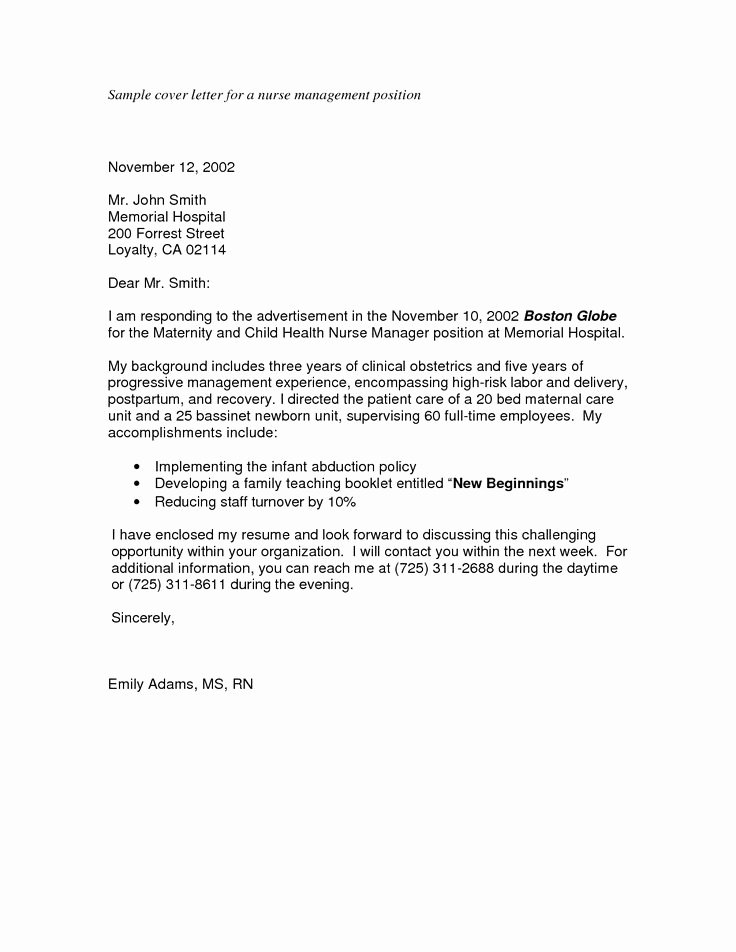 Sample Cover Letters for Nurses Awesome Sample Nursing Application Cover Letters
