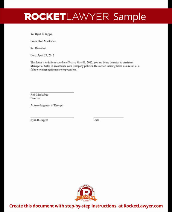 Sample Demotion Letter to Employee Inspirational Demotion Letter Sample Demotion Letter to Employee