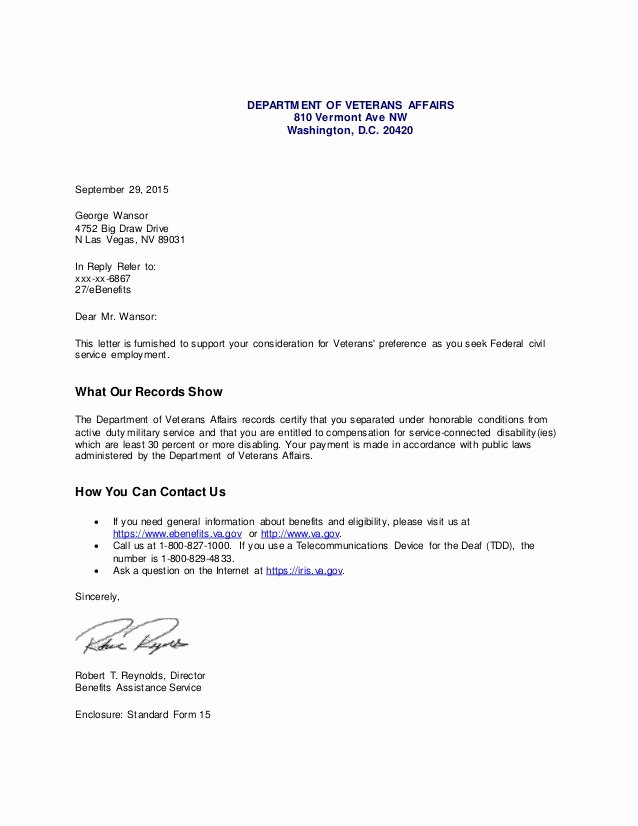 Sample Disability Letter From Physician Awesome Va Pensation Disability Letter 1